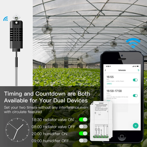 Module d'interrupteur intelligent WiFi Moes pour la température et l'humidité, double sortie relais, contrôle sans fil, compatible Alexa et Google <span class=keywords><strong>Assistant</strong></span>, contrôle par application - Product Image 2