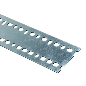 Venta caliente corte de calibre 12 30*3mm Barra plana de acero perforado galvanizado Ranurado con agujeros