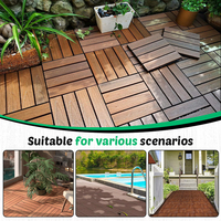 Revêtement de sol extérieur personnalisé Interlock en wpc gaufrage 3D grain de bois Dalle de terrasse composite Bois texture plastique Revêtement de sol