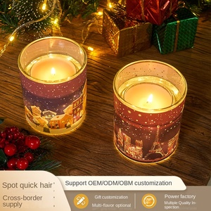 Bougie aromatique en cire de soja avec atmosphère de neige étoilée personnalisée, cadeau d'accompagnement, vente en gros - Product Image 2