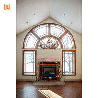 Ventanas Fijas de Diseño Arqueado Francés, Ventanas Panorámicas Personalizadas para Interiores, Ventanas de Aluminio con Formas Específicas
