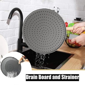 Silicone Kitchen Splatter Screen <b>with</b> Handle Heat-resisting Oil Splash Guard Drain Board Cover Kitchen Frying <b>Pan</b> <b>Lid</b> - Product Image 3