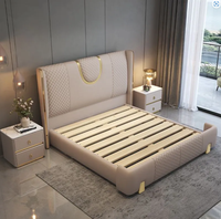 Lit de rangement moderne en cuir véritable, cadre en bois de pin, écologique, durable, haute qualité, garantie 5 ans, plusieurs tailles