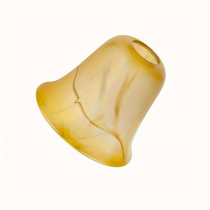 <span class=keywords><strong>Paralume</strong></span> in Vetro Opaco Color Tè Retrò con Base a Vite <span class=keywords><strong>E27</strong></span>, Accessorio per Lampadario a Campana, Lampada da Parete e da Tavolo - Product Image 3
