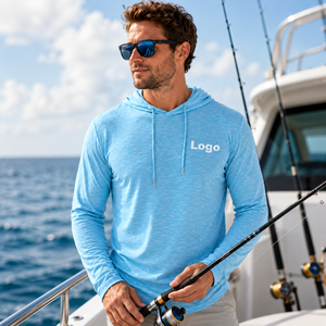 Men's UPF50+ Sun Protection Fishing Gym Polyester <strong>T</strong>-<strong>shirt</strong> Cation Oversized Quick Dry <strong>Hooded</strong> <strong>Long</strong> <strong>Sleeve</strong> Running Jersey <strong>t</strong> <strong>Shirt</strong> - Product Image 1
