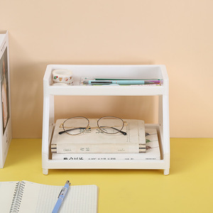 데스크탑 2 계층 만화 고양이 발 화장품 보석 주최자 욕실 주방 수납 랙 플라스틱 보관 홀더 랙 - Product Image 4