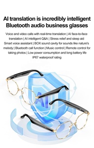 W100B Lunettes intelligentes 2025 IP67 Étanche AI Traducteur HD Haut-parleurs Appels mains libres BT Audio Lunettes Smart Wearable Headset - Product Image 2
