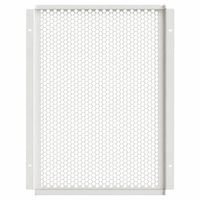 Panneau perforé en tôle d'acier, maille hexagonale, panneau de ventilation, cadre solide, fentes de montage ovales, revêtement en poudre, procédé de poinçonnage