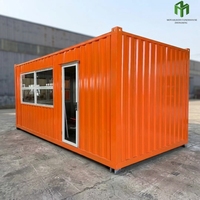 Maison conteneur ondulée de 20 pieds en acier galvanisé, cabine modulaire préfabriquée pour dortoir de chantier ou bureau