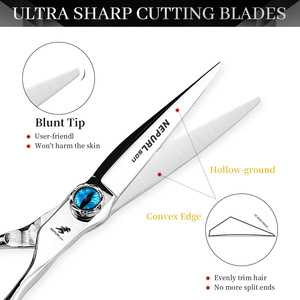 Set di Forbici Professionali Nepson da 6.0 Pollici in Argento, Forbici Piatte, Forbici Dentate, Forbici Sfilzatrici per <span class=keywords><strong>Parrucchieri</strong></span> e Barbieri - Product Image 3