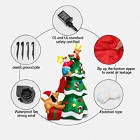 Décoration de Noël gonflable : Chiot mordant un personne âgée, accessoire d'ambiance pour jardin extérieur
