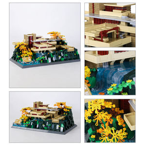 Wange 5232 Fallingwater Pennsylvania America Building Attractions Small Particles Assemble Building Block Bricks Set Plastic Toy - Product Image 4