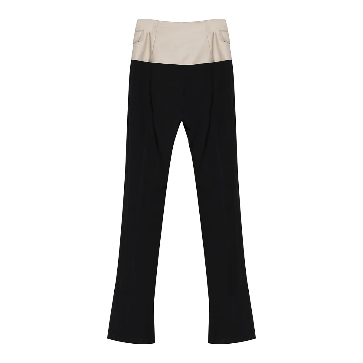 Женские брюки для отдыха с завышенной талией, 2024 Весенняя коллекция, новые Узкие прямые брюки контрастных цветов с разрезными ножками для лета