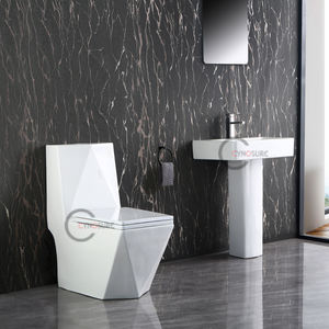 อ่างล้างหน้าเซรามิคทรงเสาหรูหราสไตล์โบราณ ประหยัดพื้นที่ เหมาะสำหรับอพาร์ทเมนต์ขนาดเล็กและห้องแต่งตัว - Product Image 1