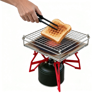 Grille de barbecue portable pliable en acier inoxydable <span class=keywords><strong>MINI</strong></span> pour le <span class=keywords><strong>camping</strong></span> en plein air, grille en maille métallique antiadhésive - Product Image 3