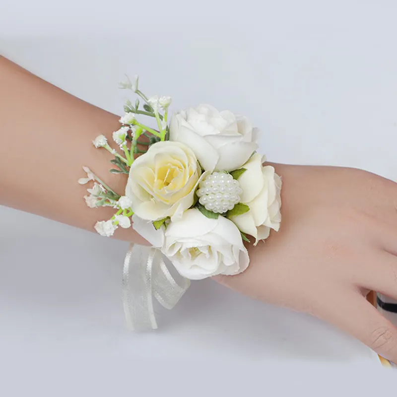 Artificial Bride Girl Hand Wrist Flower Wedding Flowers Accessories for Prom Party Wedding