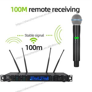 Demao UHF Chuyên Nghiệp 2 Kênh Không Dây Microphone Ban Đầu Heavy Duty 200 <span class=keywords><strong>Meter</strong></span> Từ Xa Receiver, Thích Hợp Cho Buổi Hòa Nhạc Giai Đoạn - Product Image 4