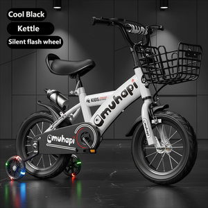Bicicleta Deportiva para Niños de 18 Pulgadas con Marco de Acero al Carbono, Frenos de Disco, Ruedas de Entrenamiento, Canasta, Diseño de 4 Ruedas, Cómoda, para Niños de <span class=keywords><strong>3</strong></span>+ <span class=keywords><strong>Años</strong></span> - Product Image 1