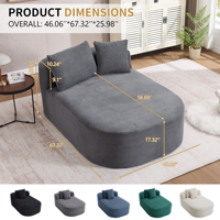 Ensemble canapé-lit modulaire moderne et écologique en tissu velours côtelé avec deux oreillers doux, assise profonde surdimensionnée, pour appartement, rembourrage en mousse