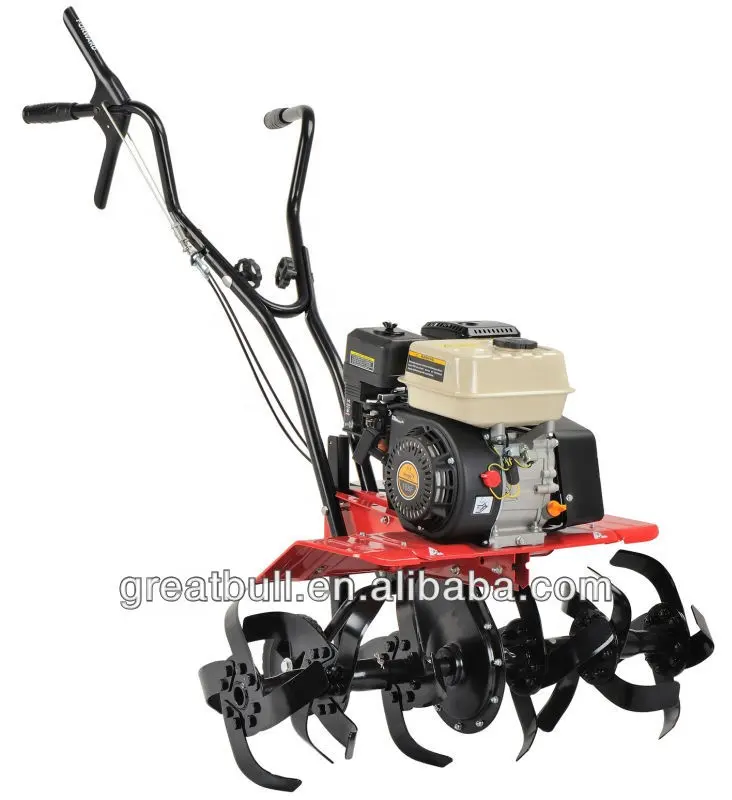 Greatbull 6.5HP Gasoline Power Mini Land Tiller Cultivator with Bearing Drive Hand Garden Rotary Cultivator