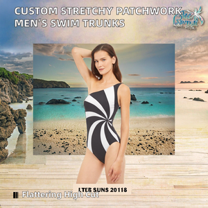 OEM Wholesale 1 Piece High Cut Eco-Friendly Quick Dry Polyester/Nylon High Stretch Patchwork Custom Logo Men Swim <b>Trunks</b> - Product Image 2
