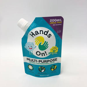 Impresión personalizada 250ml superficie brillante bolsa de pie con boquilla para lavado de manos bolsa de sellado térmico de detergente líquido - Product Image 1