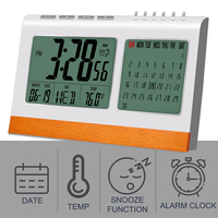 Smart Desktop Wecker Großes Display Digitaler Kalender Temperatur funktion Wohnzimmer im Freien Küche Büro Verwenden Sie Metall quadrat