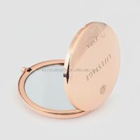 Miroir de poche compact personnalisé pour mariage, cadeau de fête nuptiale, en or rose avec nom