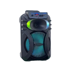 Haut-parleurs portables avec woofer de 6,5 pouces, microphone filaire, 20 W, LED RVB pour cinéma en plein air alimenté par batterie 5.0, karaoké, caissons de basses - Product Image 1