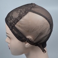 Bonnet de perruque double dentelle respirant avec sangles réglables au dos pour la fabrication de perruques, idéal pour usage commercial