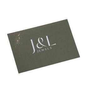 การ์ดดีไซน์สำหรับธุรกิจ ขนาด 120x80 มม. 300 แกรม ปั๊มฟอยล์สีเงิน เคลือบด้าน สำหรับใส่เครื่องประดับ แก้วน้ำ รถยนต์ ของขวัญทุกโอกาส อาหาร - Product Image 1