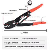 Pince à sertir à cliquet pour fils électriques, borne de coupe non isolée, 1.25mm ~ 16mm, pince à sertir à main HS-16
