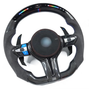 Volant en fibre de carbone LED personnalisé de haute qualité pour BMW M3 M4 Série 3 Série 4 avec palettes de changement de vitesse et garniture en carbone - Product Image 1