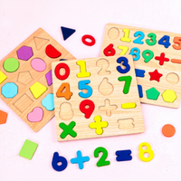 Jeu de société en bois pour parents et enfants, alphabet, chiffres, puzzle d'apprentissage 3D Montessori, jouets éducatifs précoces, vente en gros pour enfants