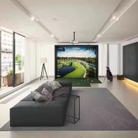 Cage de simulateur de golf avec filet à chocs pour la pratique du golf Tapis de frappe
