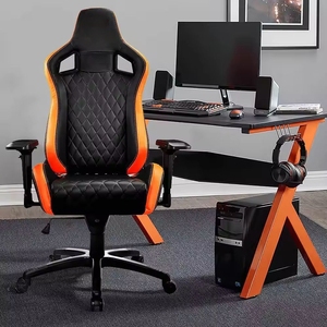 <span class=keywords><strong>Chaise</strong></span> de jeu ergonomique <span class=keywords><strong>Cougar</strong></span> réglable en PU avec accoudoirs chromés 2D, base en métal, pivotante, appui-tête, soutien lombaire, design moderne pour le bureau - Product Image 4