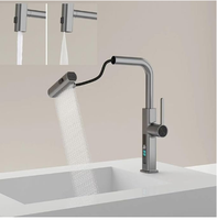 Robinet mélangeur d'évier chaud/froid à rotation 360° pour cuisine avec affichage numérique et douchette extractible multifonctionnelle