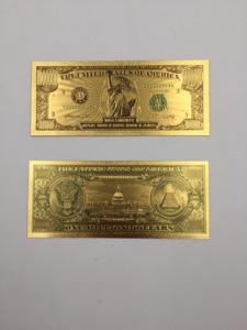 Collection de billets de banque en feuille d'or personnalisés de la <span class=keywords><strong>Statue</strong></span> de la Liberté des États-Unis avec enveloppe et certificat - Product Image 3