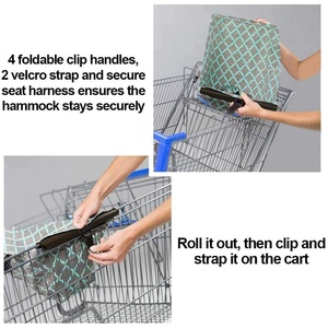 Trẻ em mua sắm giỏ hàng giường siêu thị mua sắm giỏ hàng võng có thể gập lại Giỏ mua hàng ghế Bìa Pad bé võng cho Giỏ mua hàng - Product Image 4