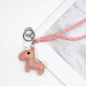 新款奢华设计师汽车钥匙扣真皮牛皮马头包魅力女真皮金属钥匙圈礼品挂件手提包 - Product Image 4