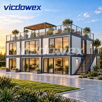 VICDOWEX Bâtiment Modulaire Conteneurisé Personnalisé à Montage Rapide avec Design Contemporain pour Bureau de Chantier, Hébergement du Personnel et Camps de Travail