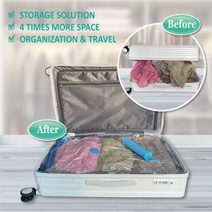 Bolsas de Vacío para Guardar Ropa con Válvula, Borde Transparente, Plegables, Comprimidas, Organizadoras, Ahorro de Espacio, Selladas para Viaje - Product Image 6