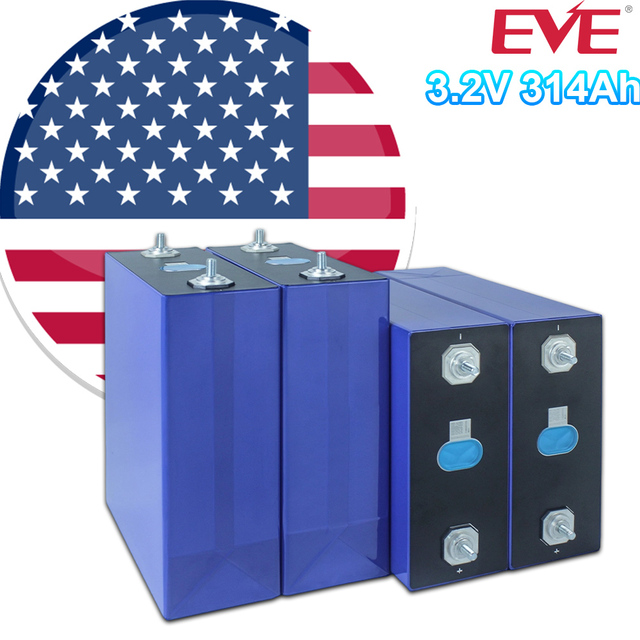 Fast Delivery US Stock China Prismatic Rechargeable EVE 314AH MB31 Lifepo4 Battery Cells Grade A+ DDP EV ESS