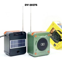 Altavoz Portátil DV-2027S con Paneles Solares, Carga Inalámbrica, Bluetooth, Activo, para Fiestas, DJ, Exterior, con Woofer, Radio FM/TF/USB