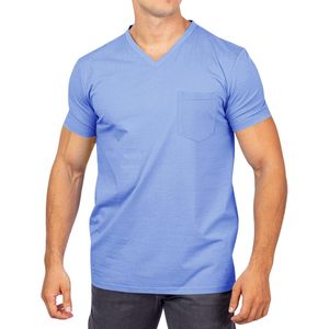 2025 camisetas de algodón con cuello en V para hombre, con bolsillo de verano Camisetas básicas para la playa de 280g, camisetas de manga corta comprimidas para Fitness - Product Image 1