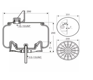 Pièces de suspension de camion américain W01-358-9541, ressort pneumatique pour Kenworth - Product Image 3