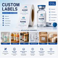 Özel Baskılı 3ml 5ml 10ml 20ml 30 ml Şişe Etiketleri Peptit Yapışkanlı Vinil Su Geçirmez Etiket Sticker Kozmetik İçin Peptit Etiketleri