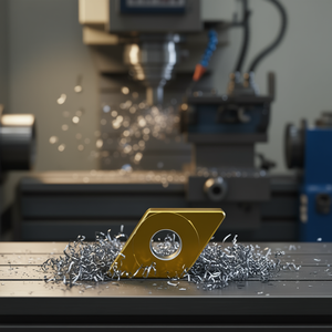 Plaquette de tournage Fervi 55 degrés en forme de diamant avec trou pour l'usinage des métaux - Product Image 3