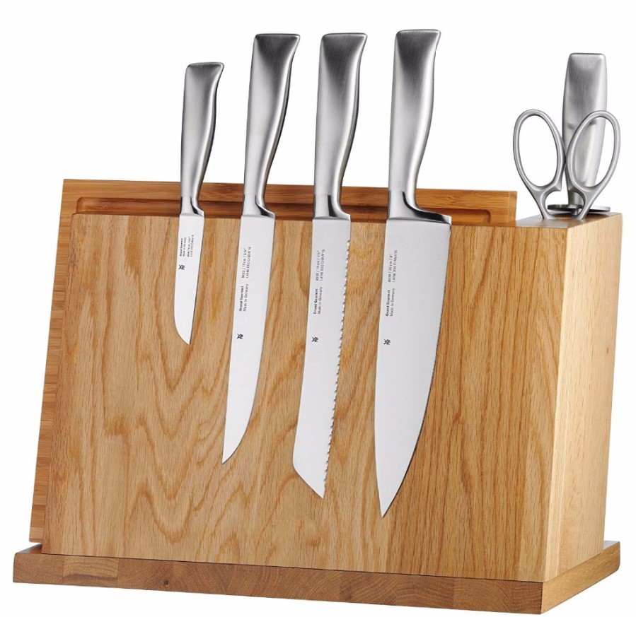 Бамбуковый магнитный держатель для ножей с бамбуковой разделочной доской