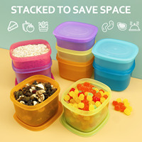 ANJUKE – Lot de 7 boîtes de conservation hermétiques pour réfrigérateur, 500 ml, pour garder les aliments frais, organiseur de rangement pour réfrigérateur